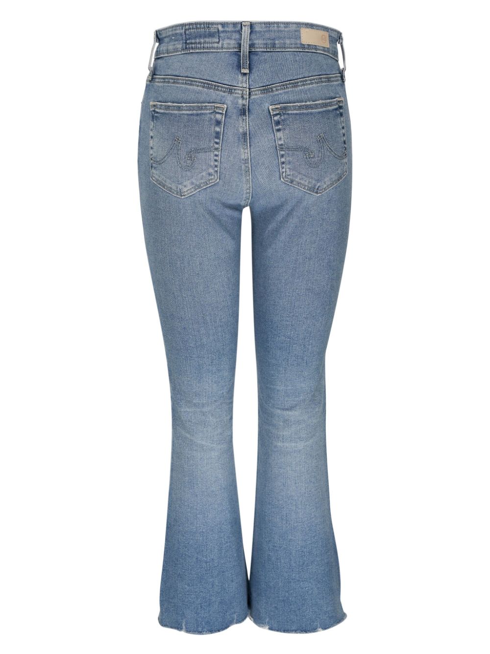 Shop Ag Raw-cut Flared Jeans In Blue