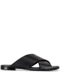 AGL criss-cross leather slides - Black