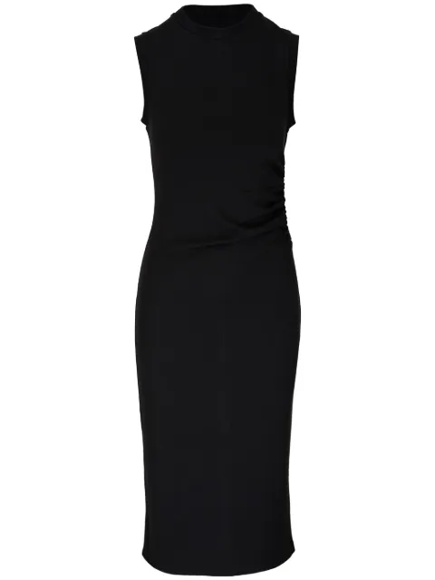 Vince vestido midi sin mangas con diseño fruncido