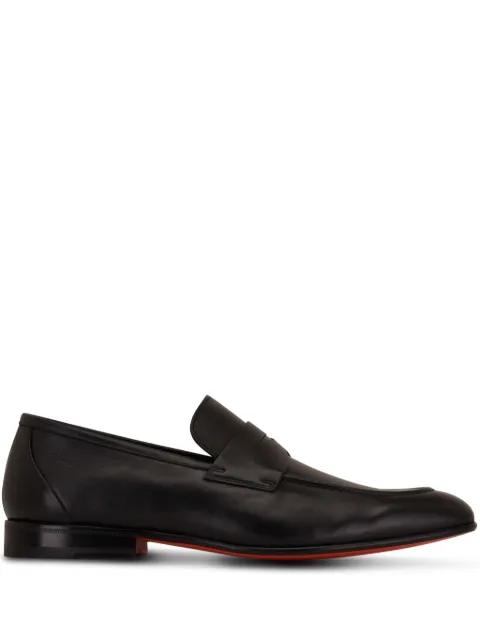 Santoni leather penny loafers