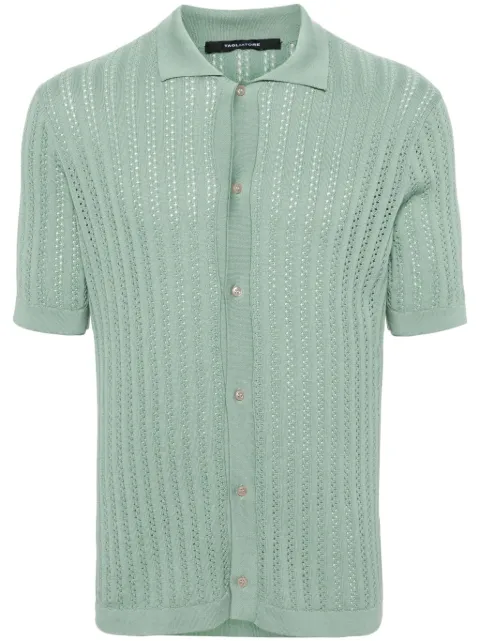 Tagliatore Jesse pointelle-knit polo shirt