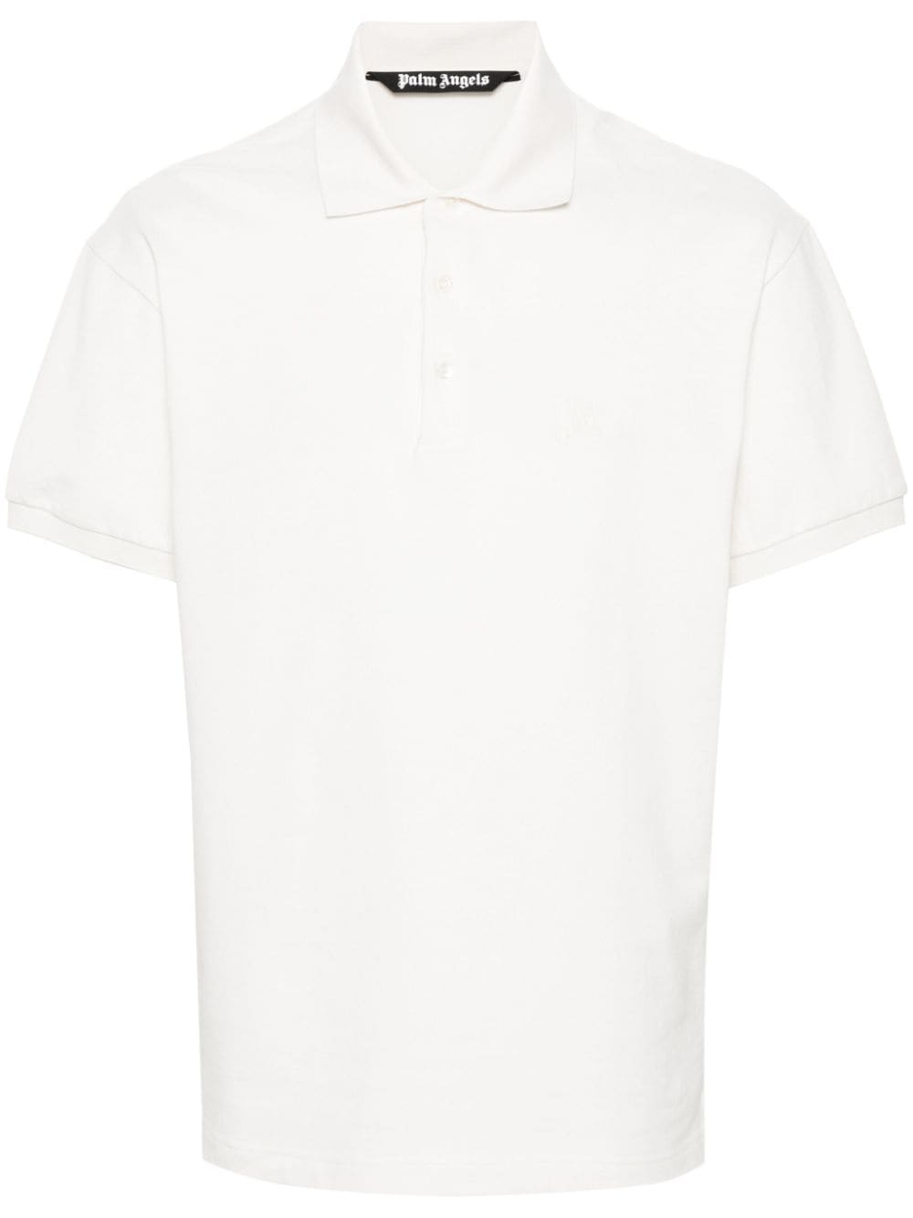 Palm Angels Embroidered-logo Polo Shirt In Neutrals
