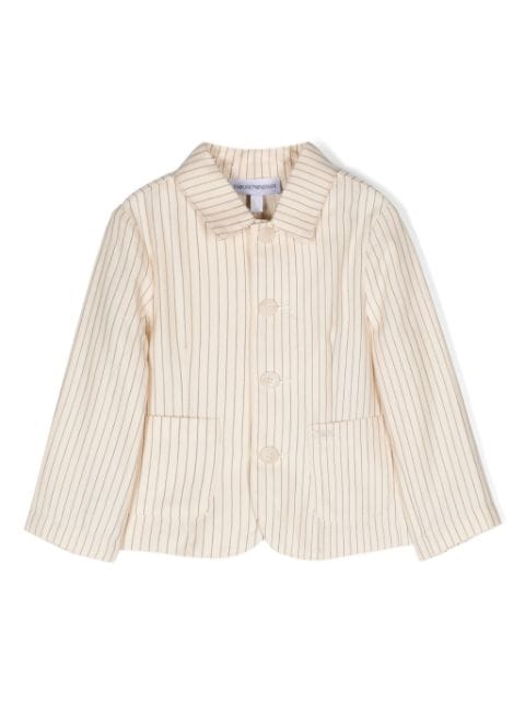 Emporio Armani Kids pinstriped cotton-blend blazer