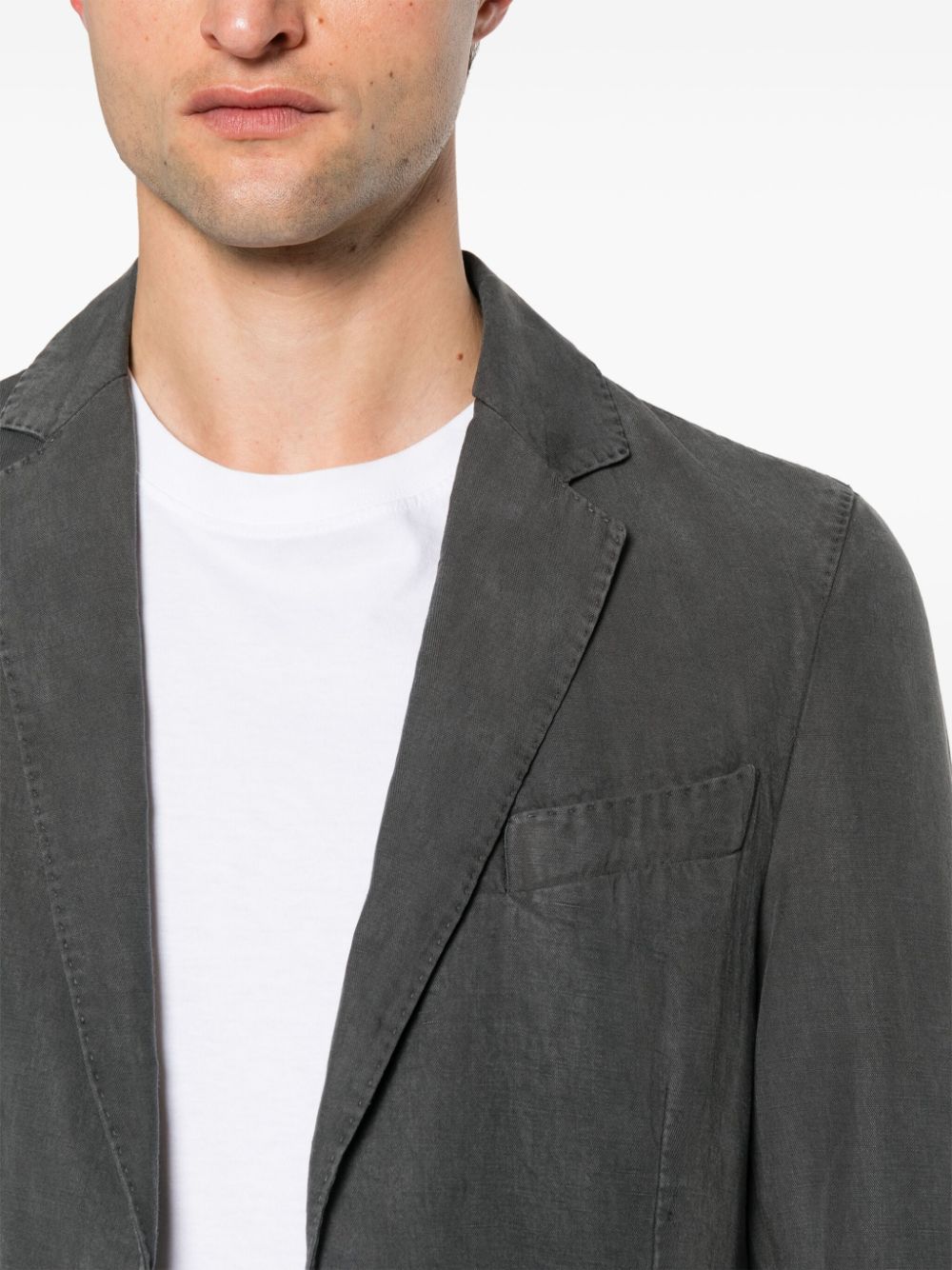 Shop Officine Generale Single-breasted Blazer In Grey