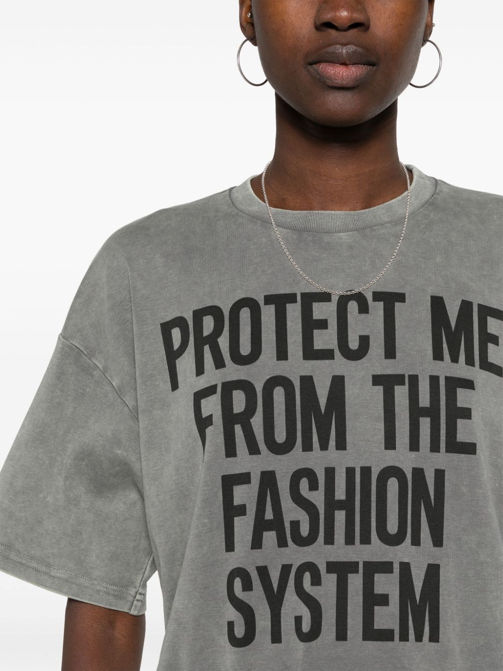 Moschino Katoenen T-shirt met tekst Grijs