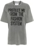 Moschino slogan-print cotton T-shirt - Grey