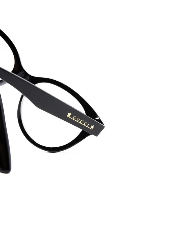 Gucci Eyewear ラウンド眼鏡フレーム | ブラック | FARFETCH JP
