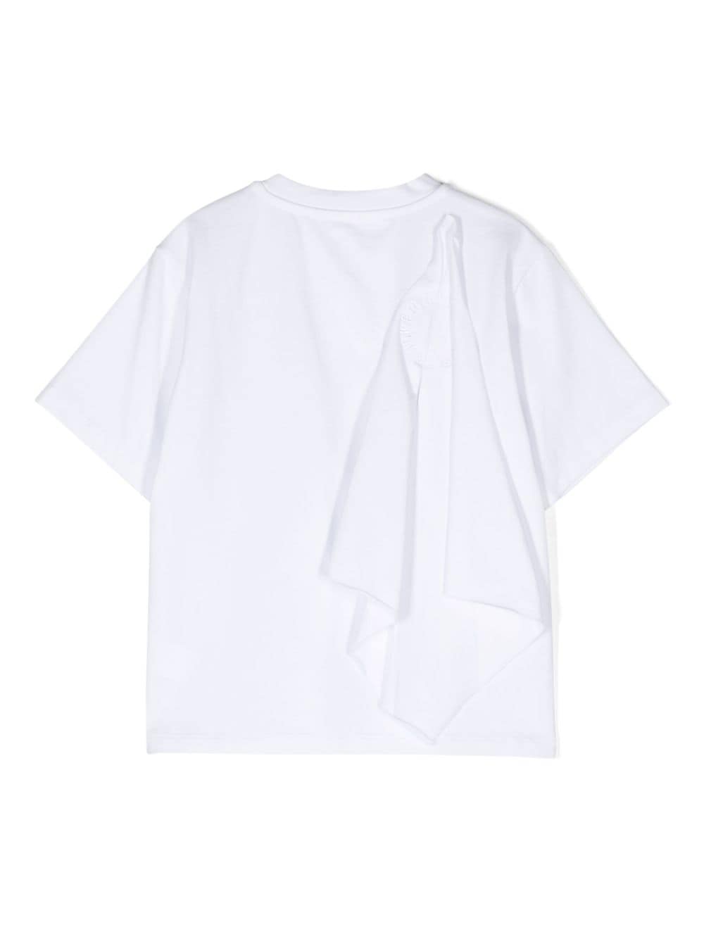 Shop Caroline Bosmans Draped-panel Cotton T-shirt In White