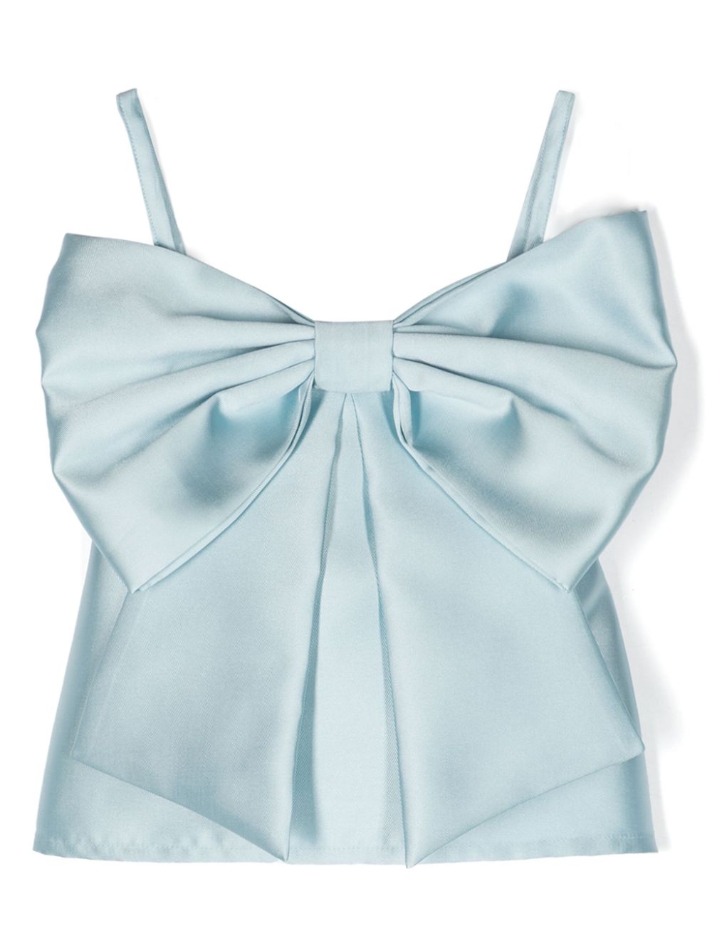 Caroline Bosmans bow-detail satin blouse - Blu