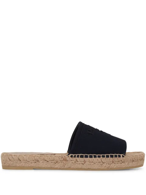 Prada logo-plaque open-toe espadrilles
