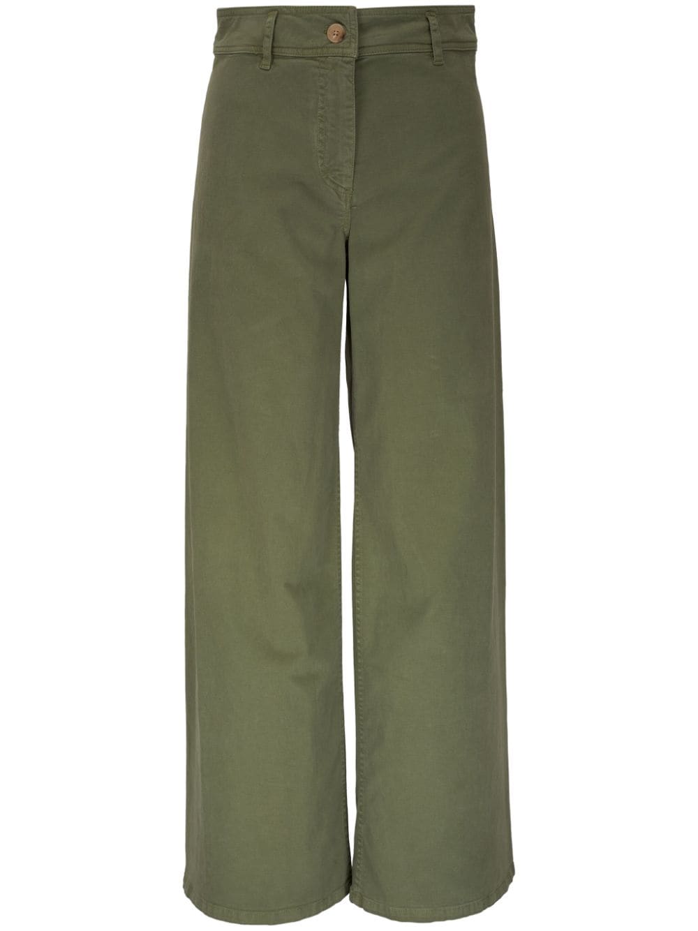 Nili Lotan Megan Stretch-cotton Trousers In Green