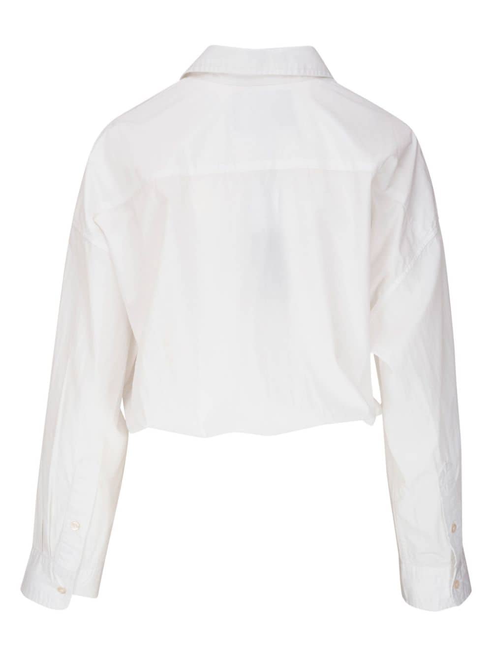Shop R13 Cropped Cotton Shirt In White