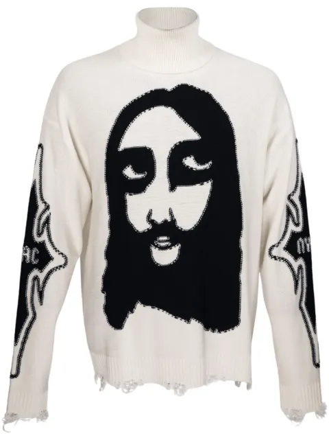 Haculla PRAISING face-motif jumper