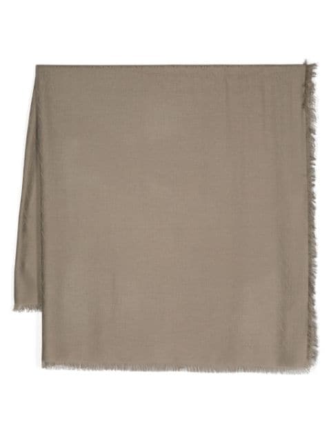 Saint Laurent logo-jacquard modal-blend scarf