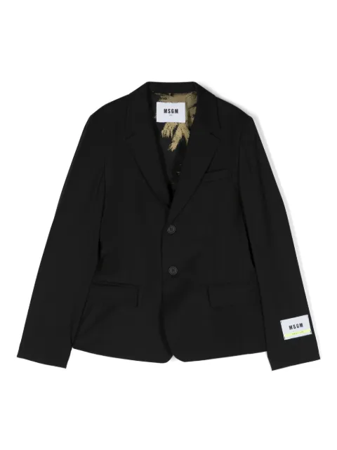 MSGM Kids logo-patch singles-breasted blazer