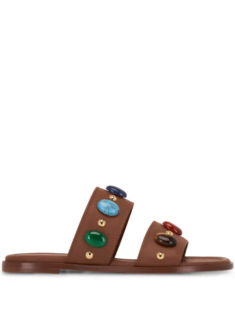 Gianvito Rossi embellished flat leather sandals