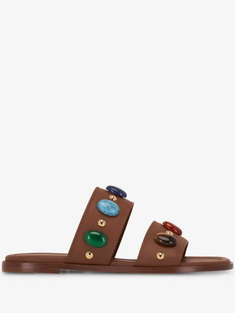 Gianvito Rossi embellished flat leather sandals