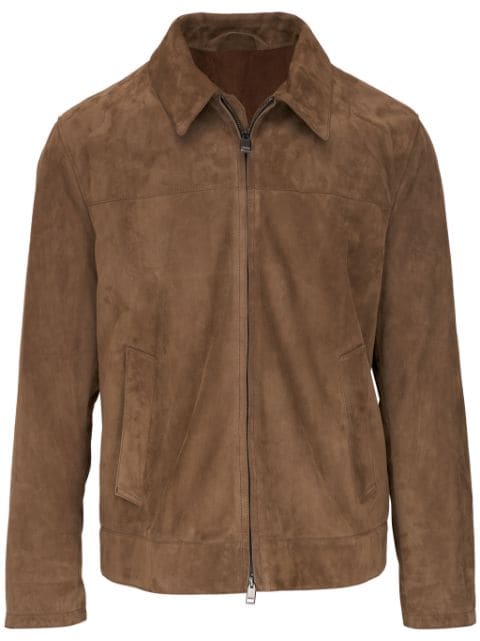 Brioni zip-front lambskin jacket