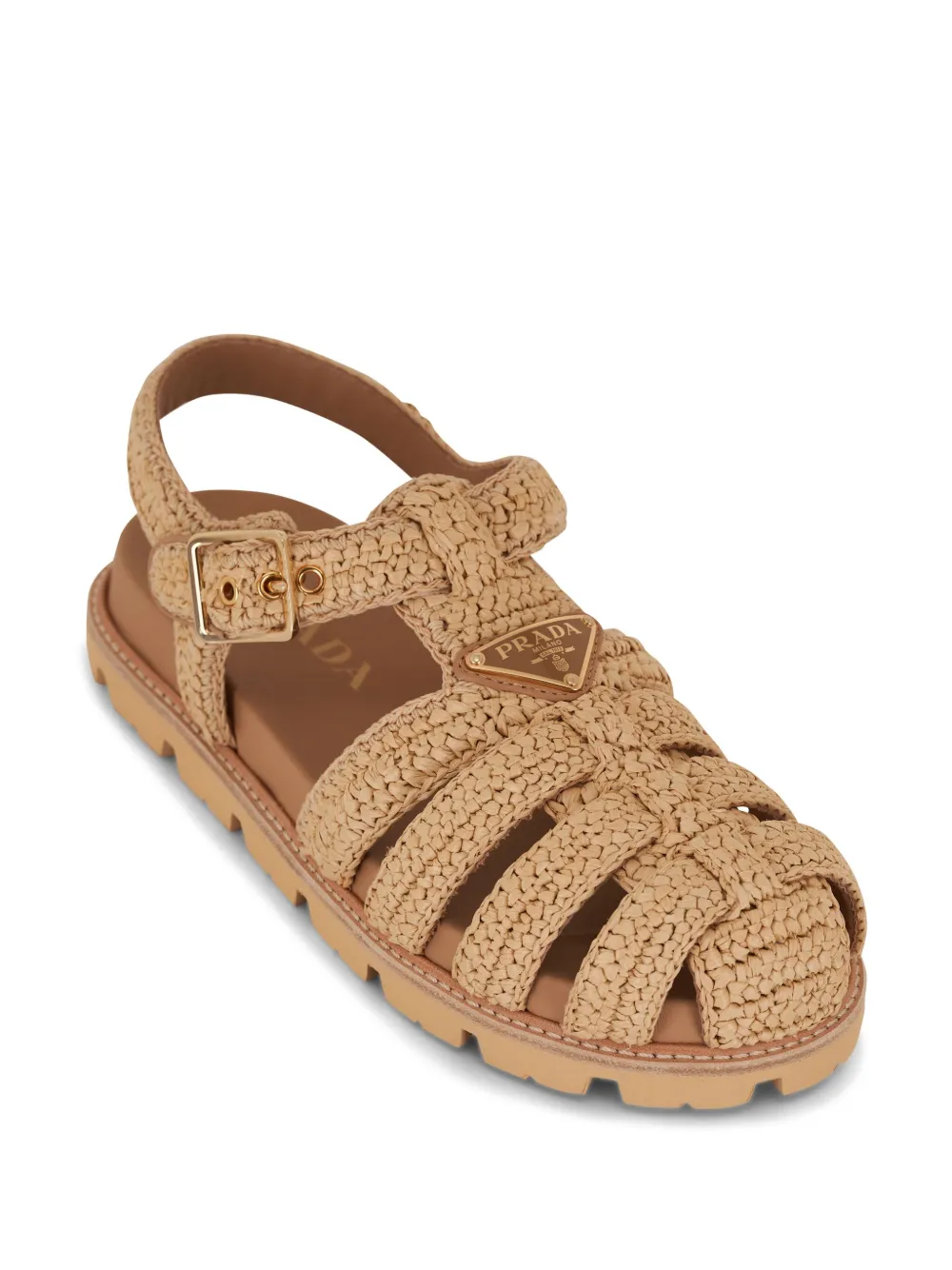 Prada Raffia sandalen - Beige