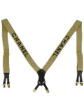 CHANEL Pre-Owned 1990-2000s logo-jacquard suspenders - Gold