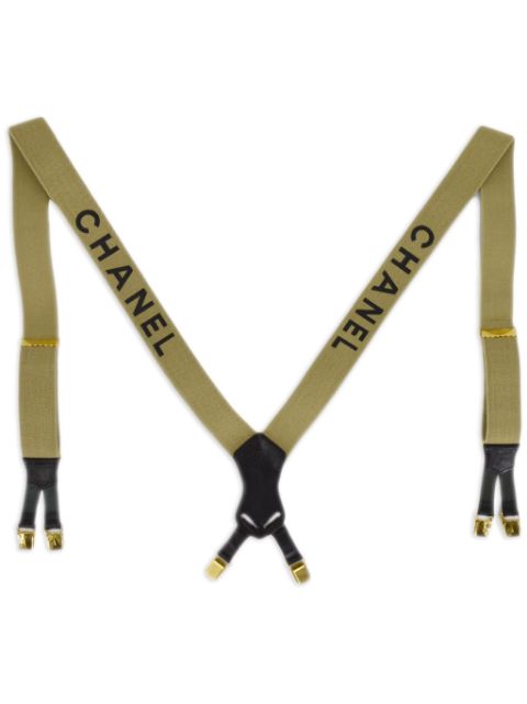 CHANEL 1990-2000s logo-jacquard suspenders Women