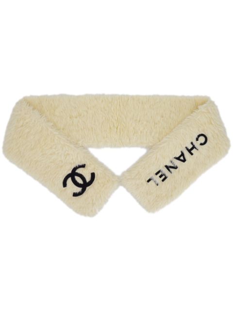 HOT SALE CHANEL 1994 logo-applique shawl scarf Women