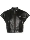 Halfboy short-sleeve cropped biker jacket - Black