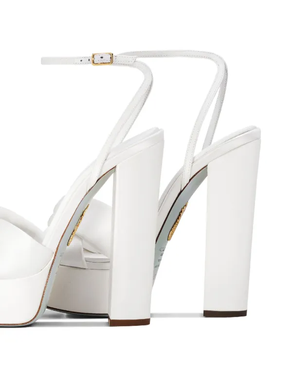 Aquazzura 140mm Olie Plateau Sandals | White | FARFETCH