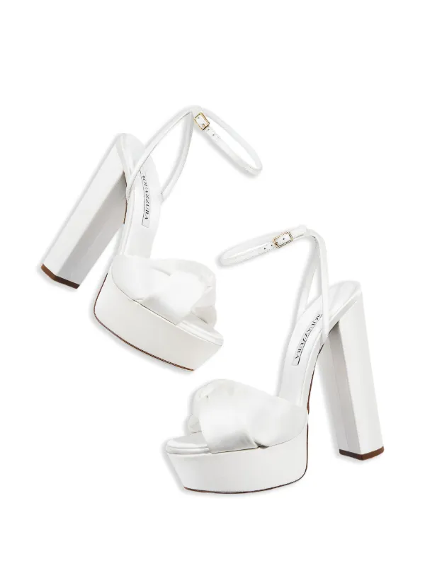 Aquazzura 140mm Olie Plateau Sandals White FARFETCH IN