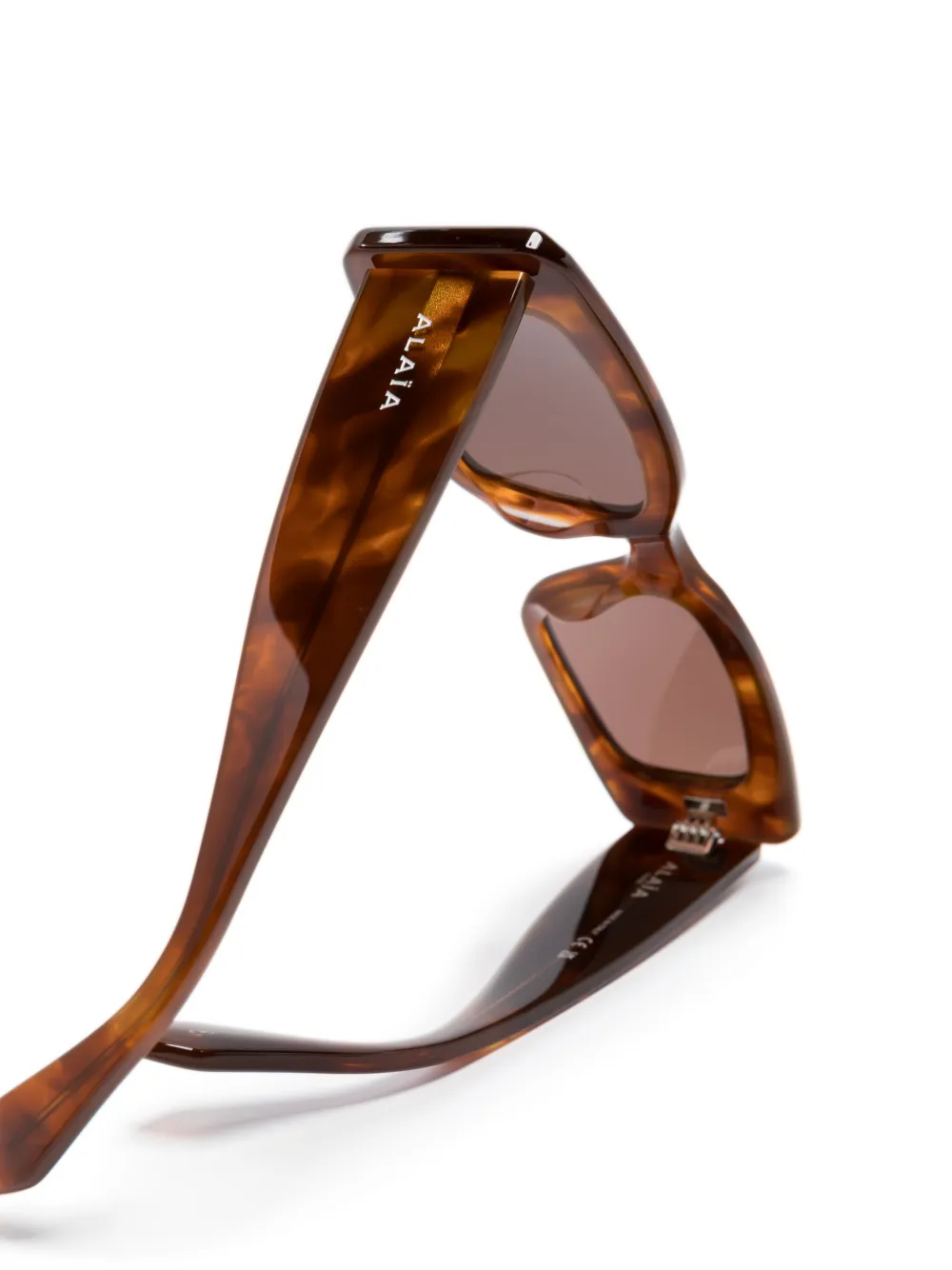 Alaia Eyewear Zonnebril met schildpadschild-design Bruin