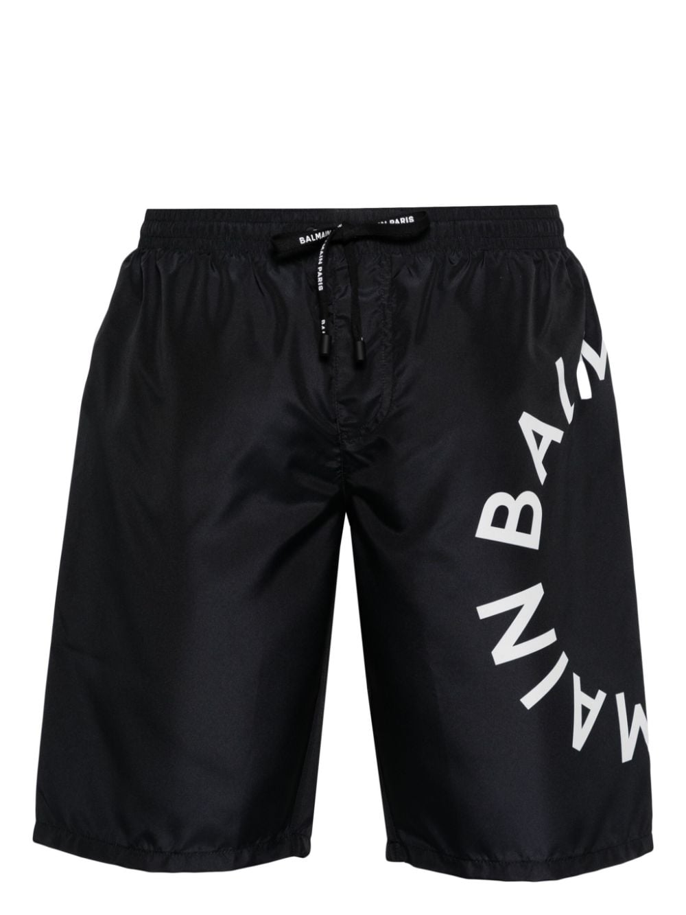 Balmain Logo-print Swim Shorts In Black