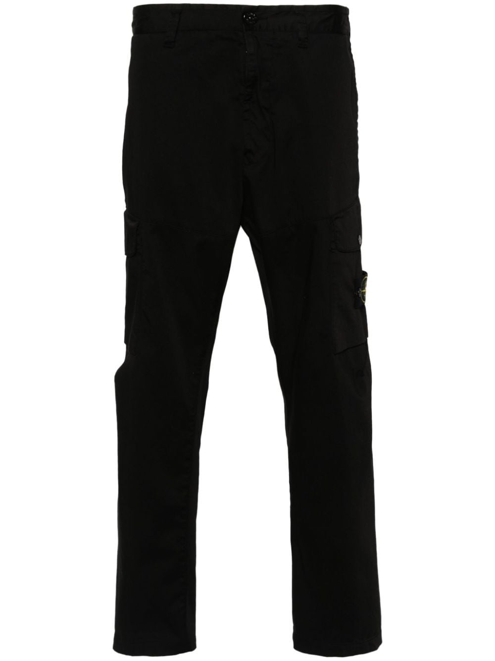 Shop Stone Island Straight-leg Cargo Trousers In Black