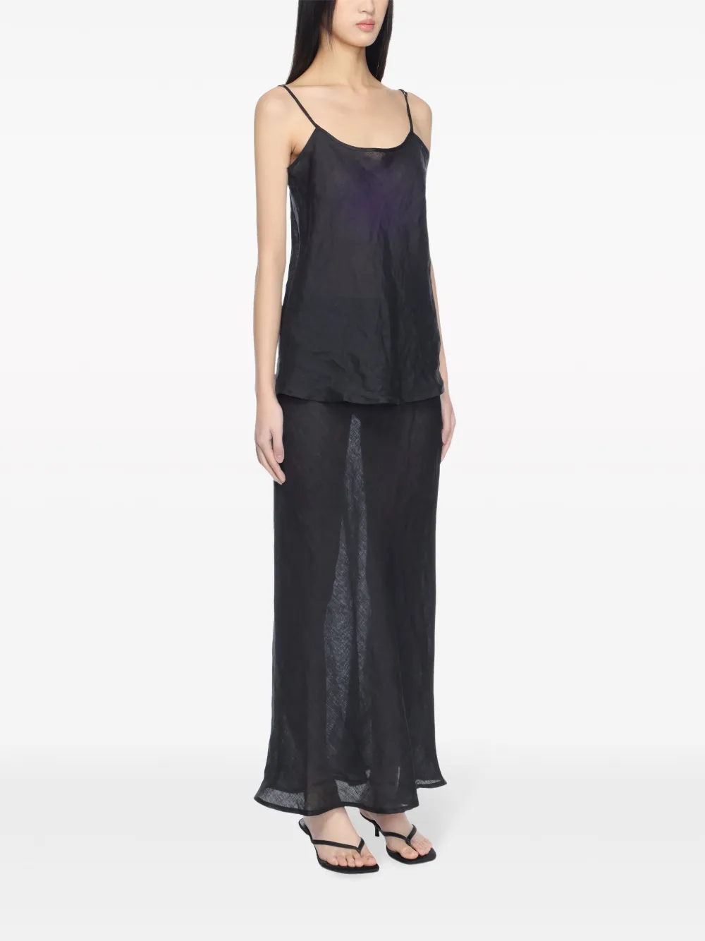  Baserange Dydine Linen Camisole Top - Black 