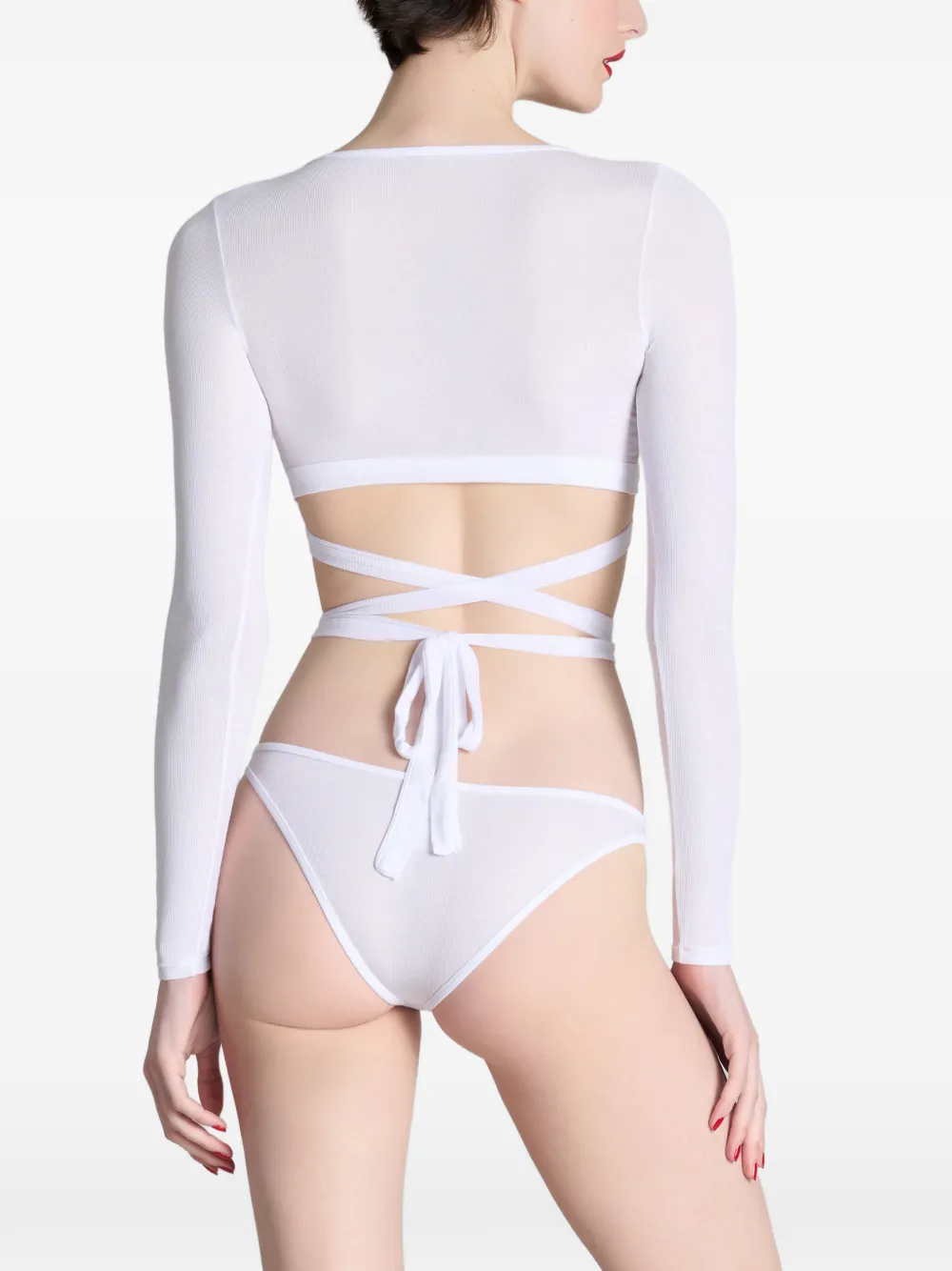 Maison Close Geribbelde blouse Wit