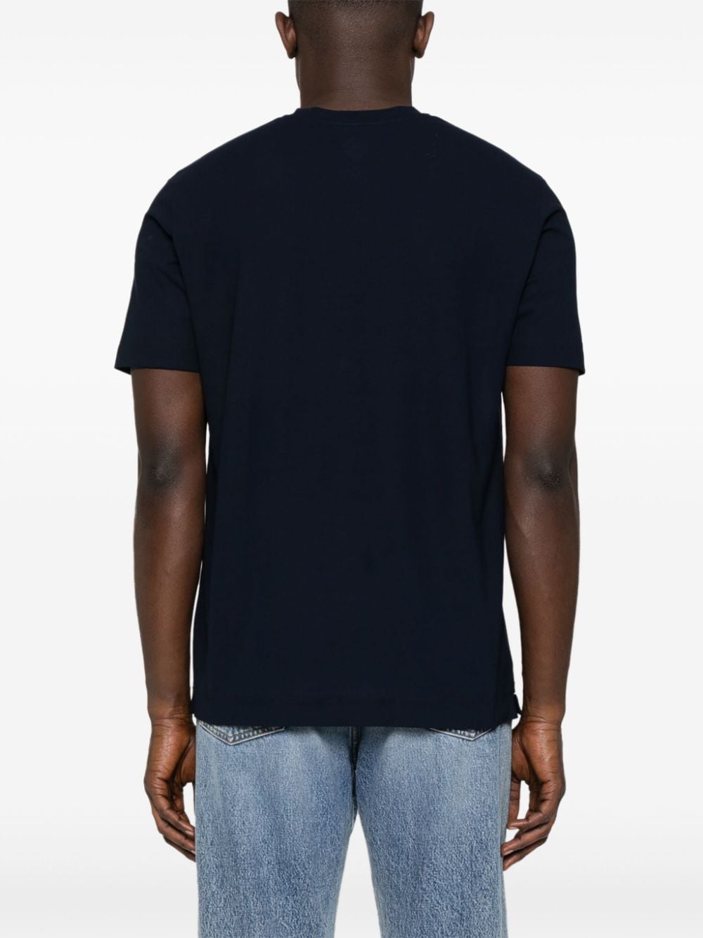 Shop Mazzarelli Plain Cotton T-shirt In Blue
