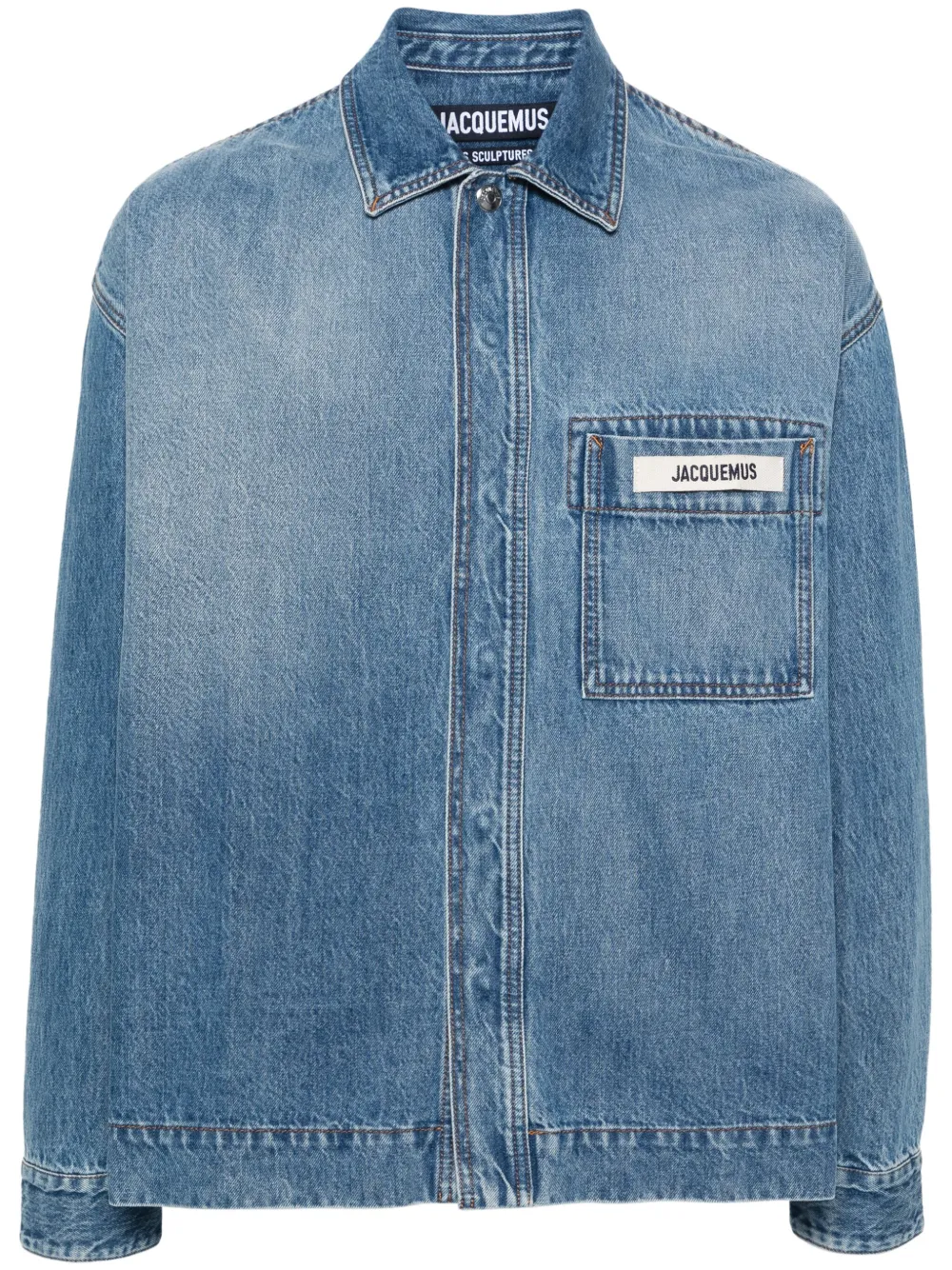 Shop Jacquemus La Chemise De Nimes Denim Shirt In Blue