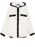 Mastermind World logo-embroidered tweed jacket - White