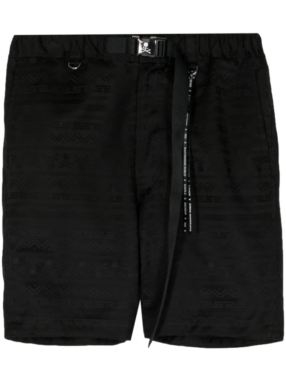 Mastermind Japan Skull-print Cotton Shorts In Black