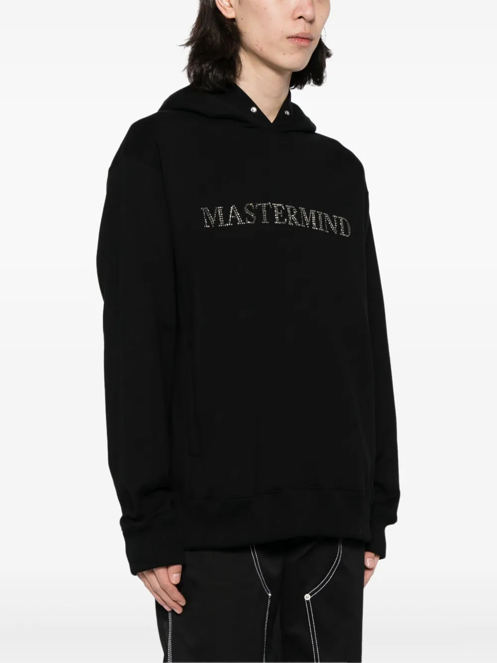 Mastermind World Katoenen hoodie met logo van stras Zwart