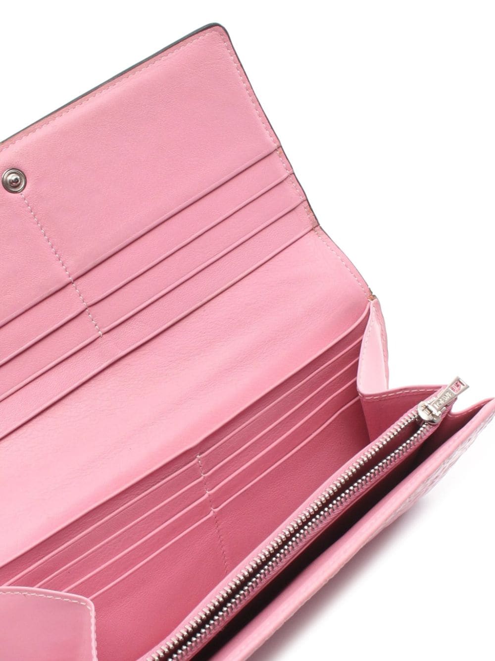 Pre-owned Loewe 2000 Anagram Continental Wallet In Pink