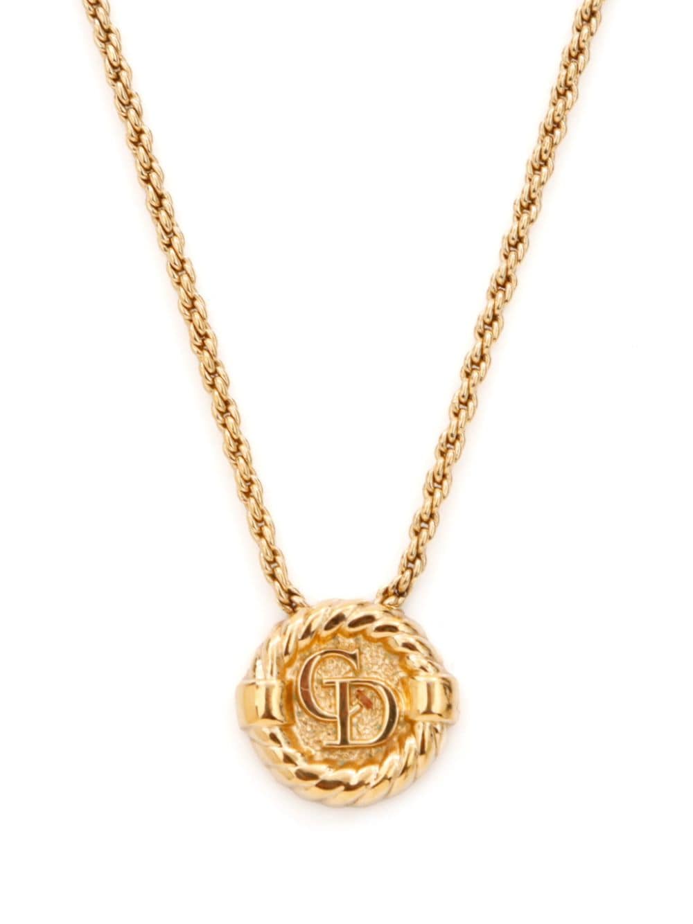 Christian Dior Pre-Owned logo-pendant necklace - Goud