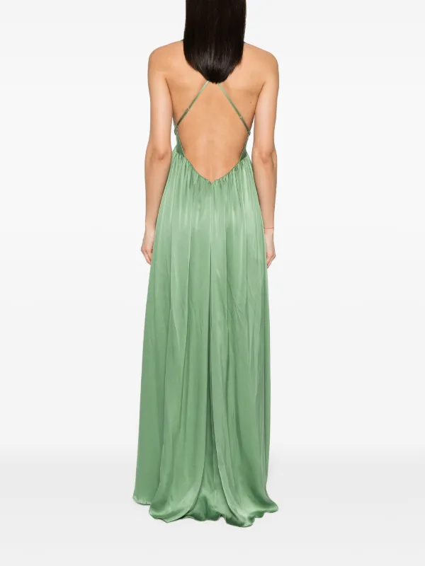 ZIMMERMANN silk-satin Maxi Dress | Green | FARFETCH