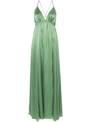 ZIMMERMANN silk-satin Maxi Dress | Green | FARFETCH UZ