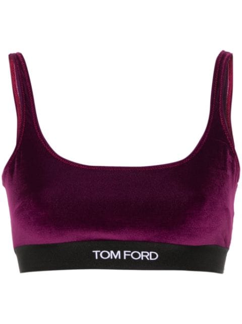 TOM FORD top estilo bralette con logo en jacquard