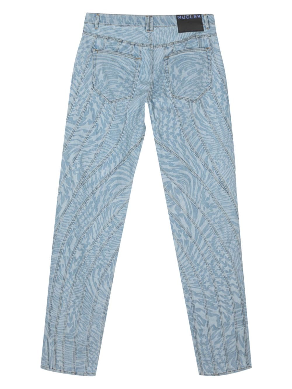 Mugler star-print tapered jeans - Blauw