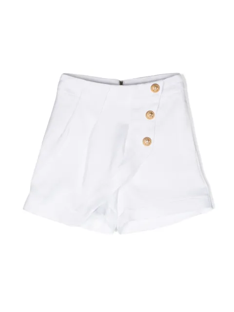 Balmain Kids asymmetric draped-panel shorts