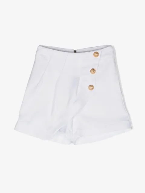 Balmain Kids shorts asimétricos con panel drapeado