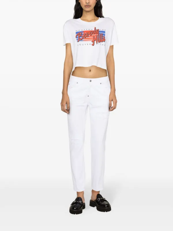 デニム・ジーパン DSQUARED2 Woman Jeans White S75LB0861S30811 100 DSQUARED2 Cool Girl low-rise slim-fit Jeans | White | FARFETCH