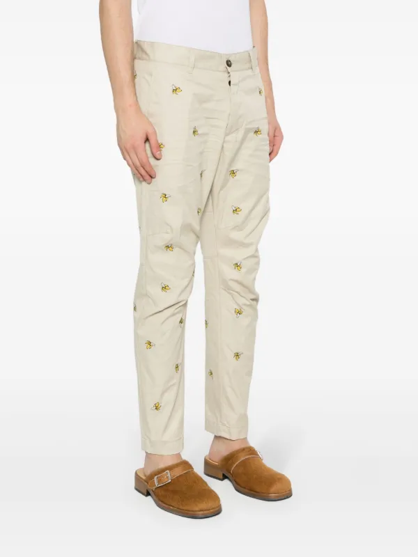 DSQUARED2 Embroidered Fruits Chino Pants | Neutrals
