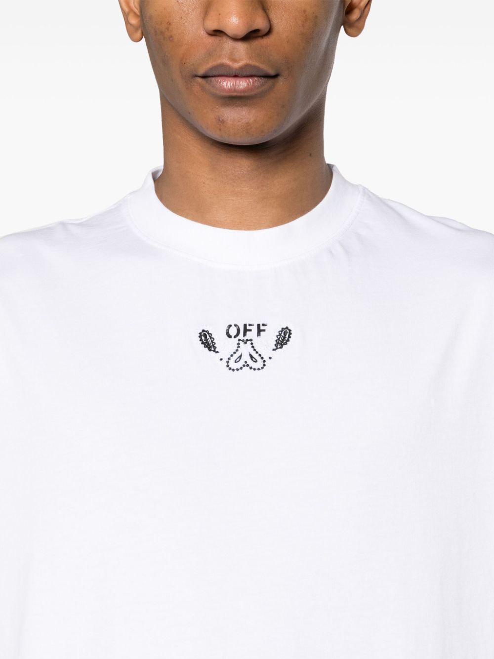 Shop Off-white Bandana Arrow Cotton T-shirt In White